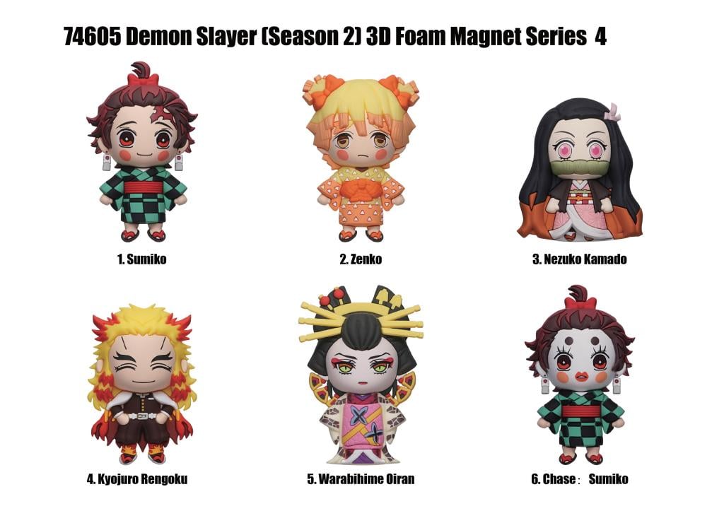 DEMON SLAYER -Serie 4 - 3D Foam Magnets in blind bags (Display 12 Pcs)