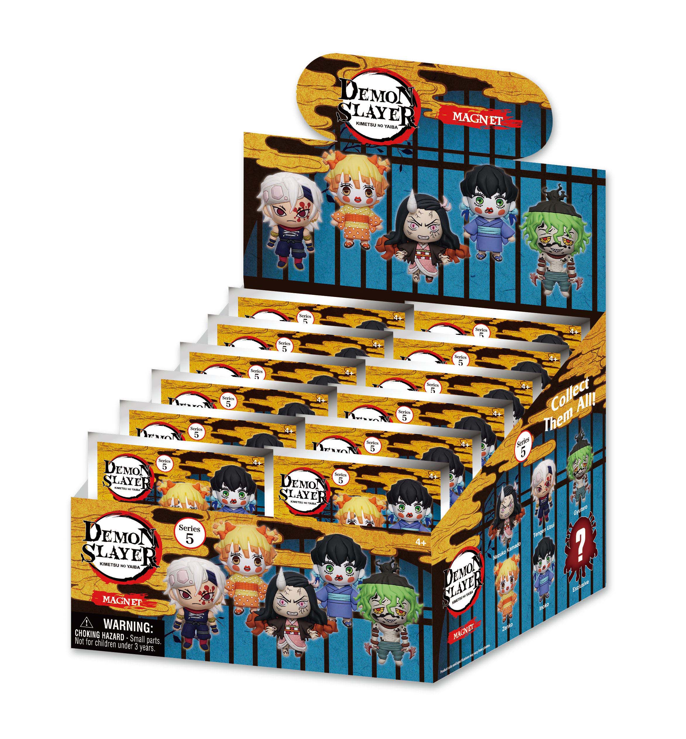 DEMON SLAYER -Series 5 -3D Foam Magnets in blind bags (Display 12 Pcs)