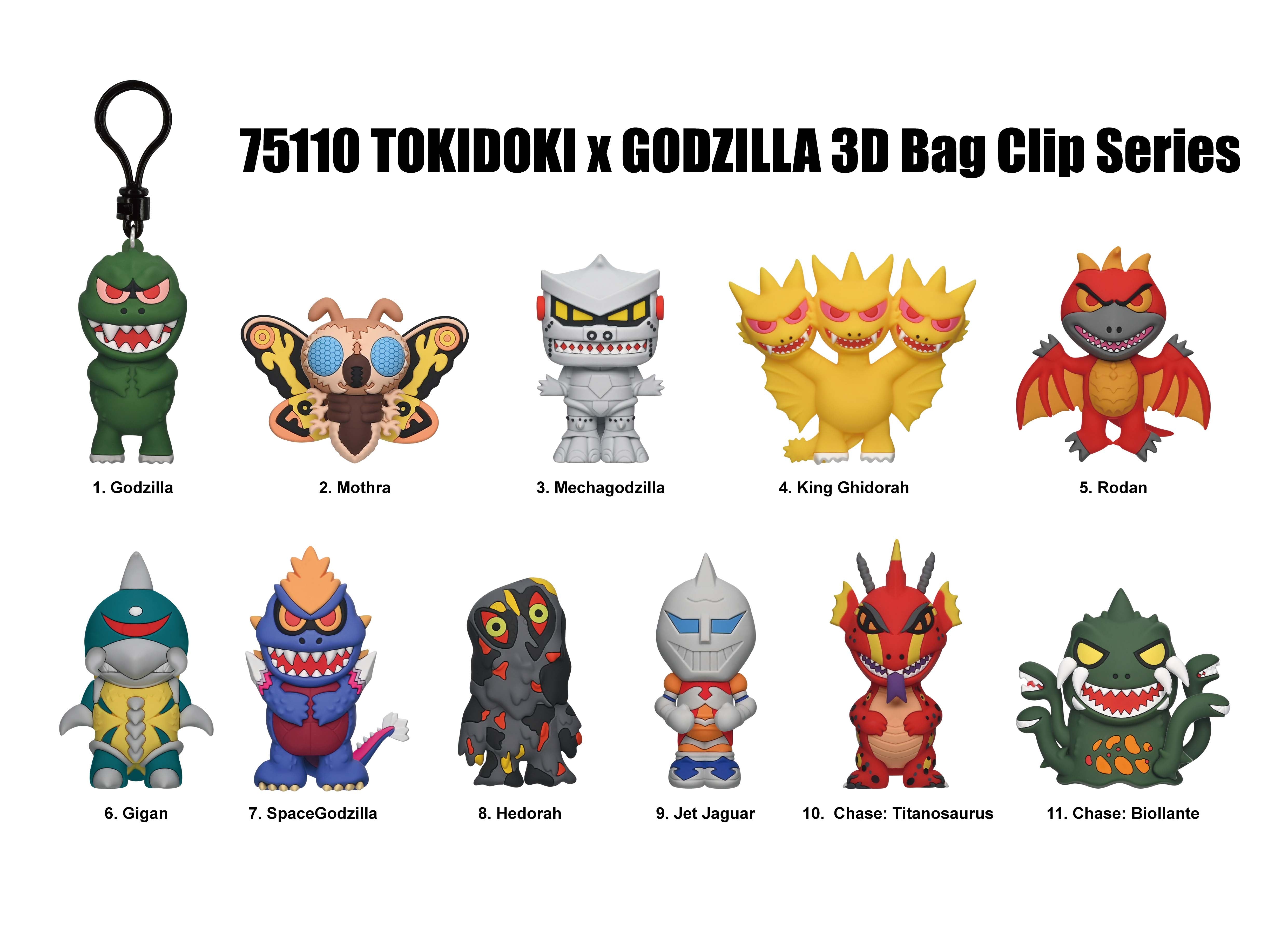 TOKIDOKI X GODZILLA - Series 1 - 3D Foam Bag Clip (Display 24 Pcs)