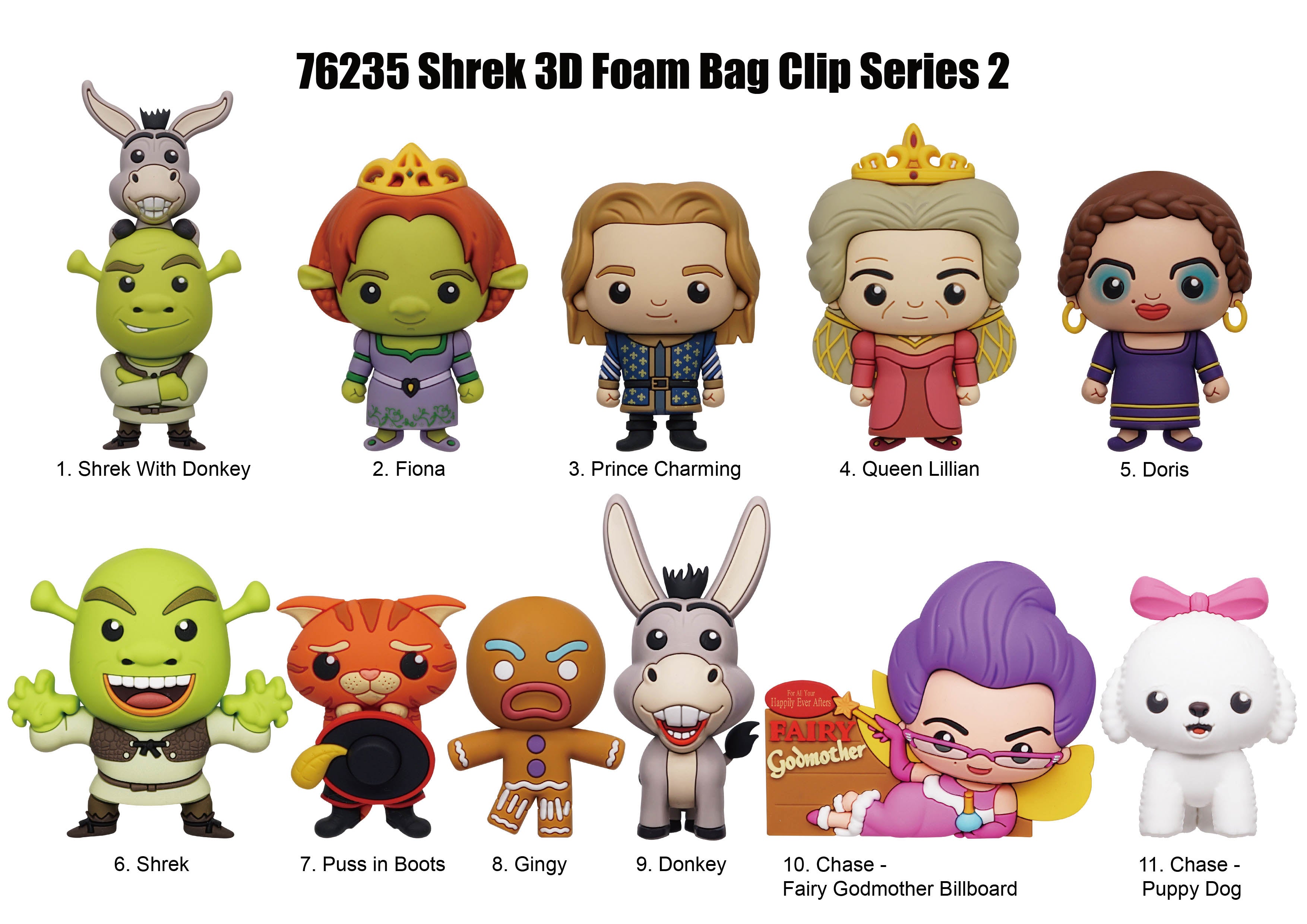 SHREK - Series 2 - 3D Foam Bag Clip (Display 24 Pcs)