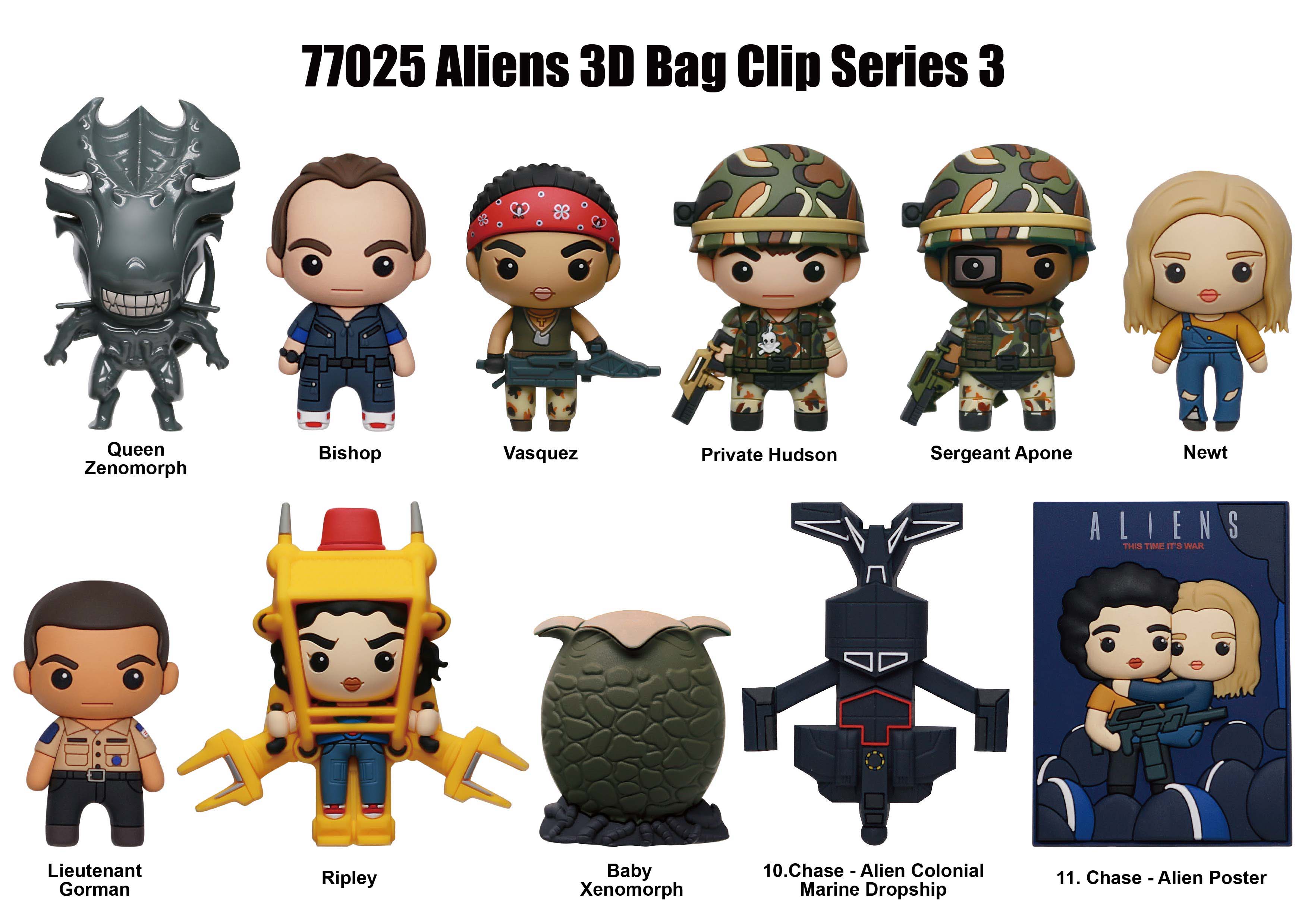 ALIENS - Series 3 - 3D Foam Bag Clip (Display 24 Pcs)