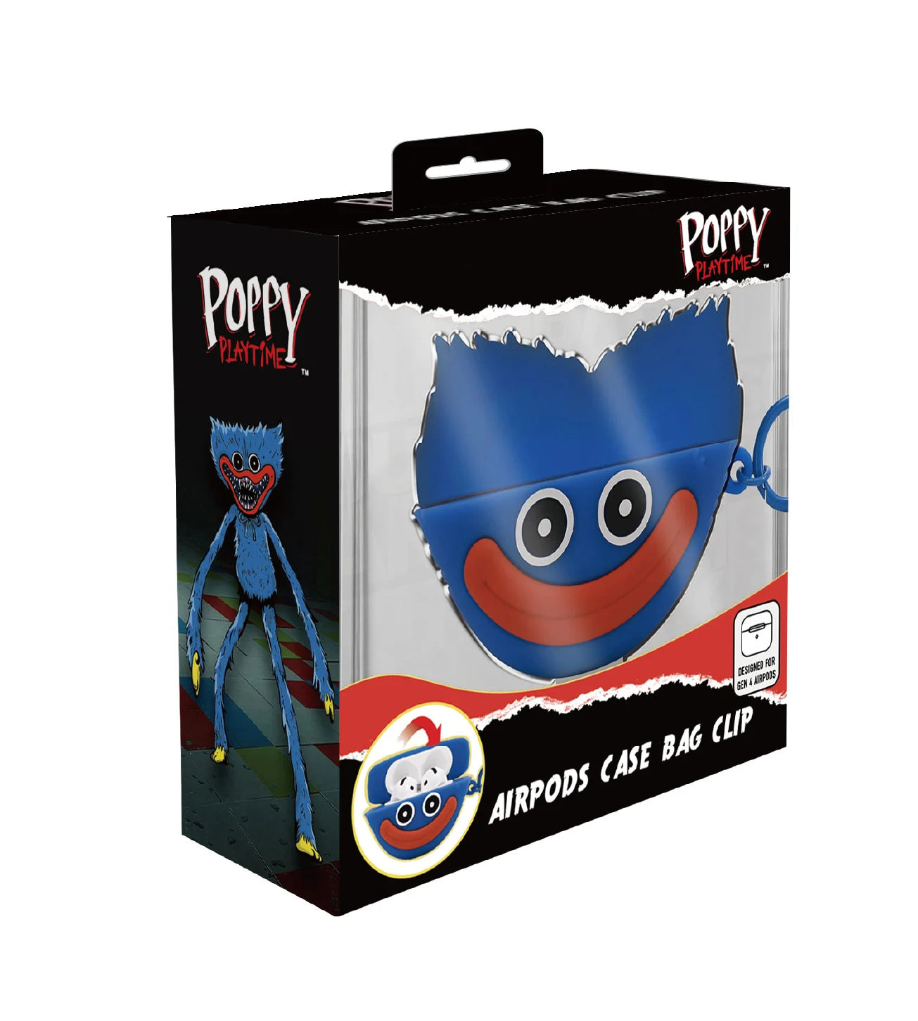 POPPY PLAYTIME - Huggy - 3D Foam Airpods Case Bag Clip