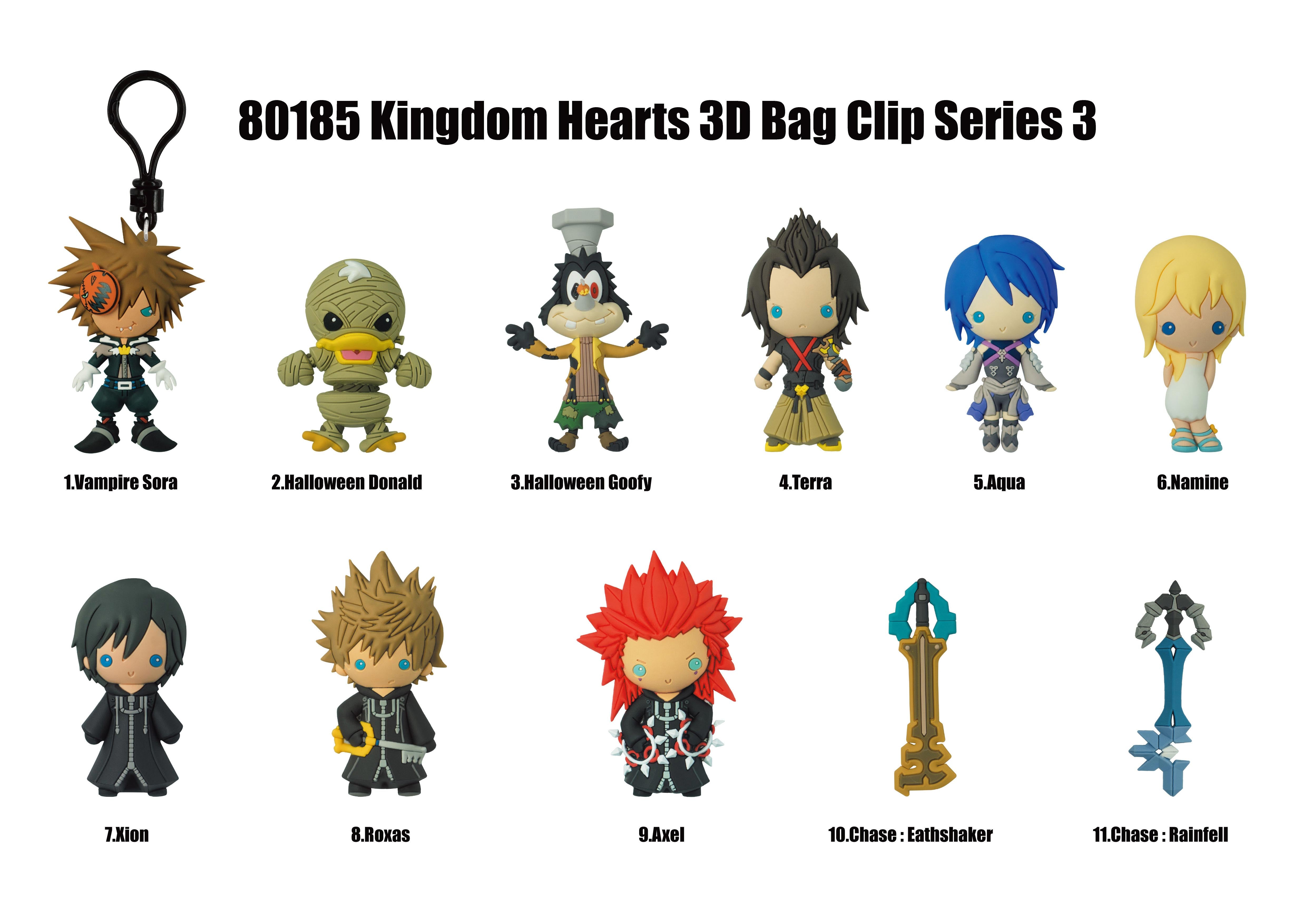 KINGDOM HEARTS - Series 3 - 3D Foam Bag Clip (Display 24 Pcs)