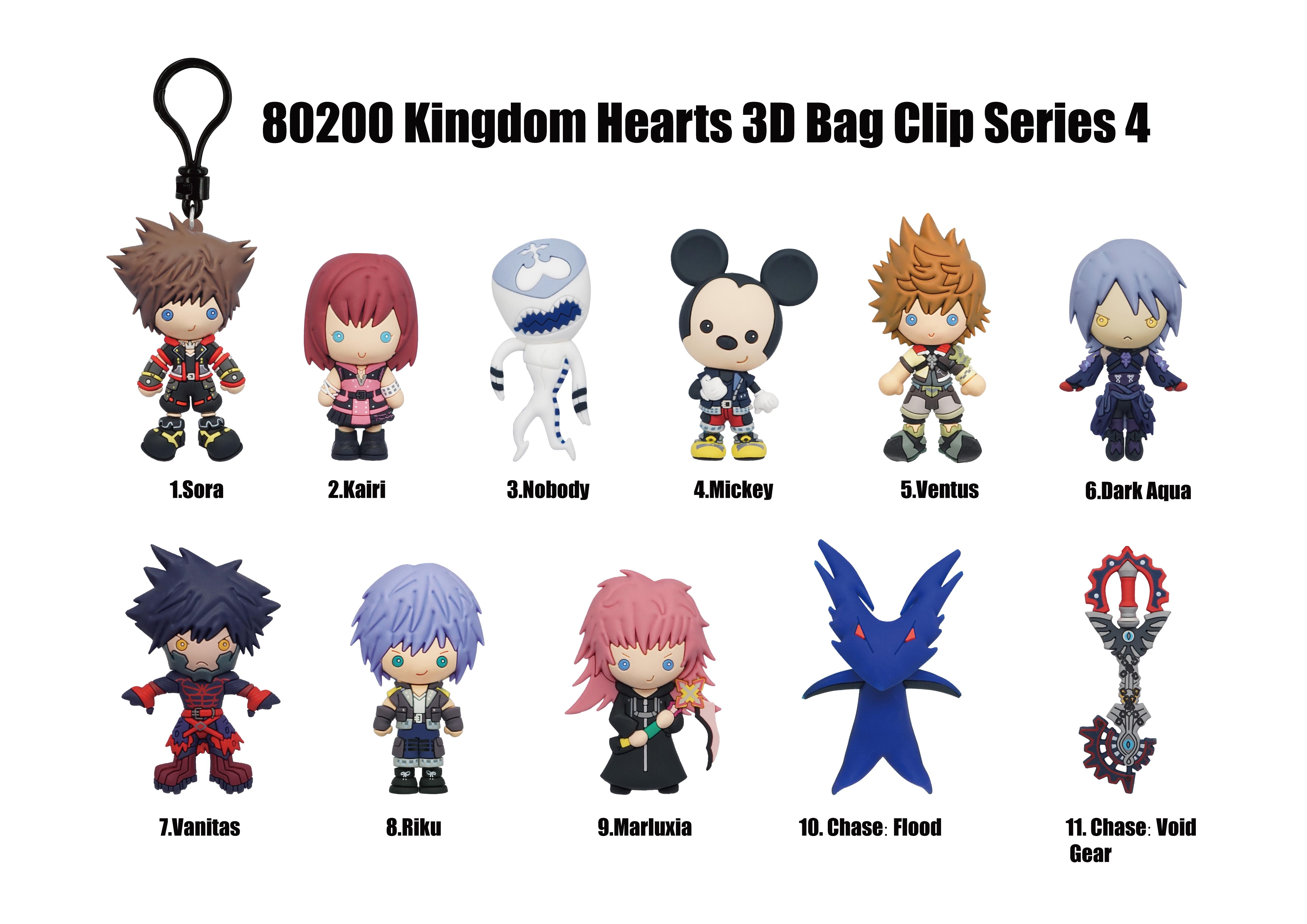 KINGDOM HEARTS - Series 4 - 3D Foam Bag Clip (Display 24 Pcs)