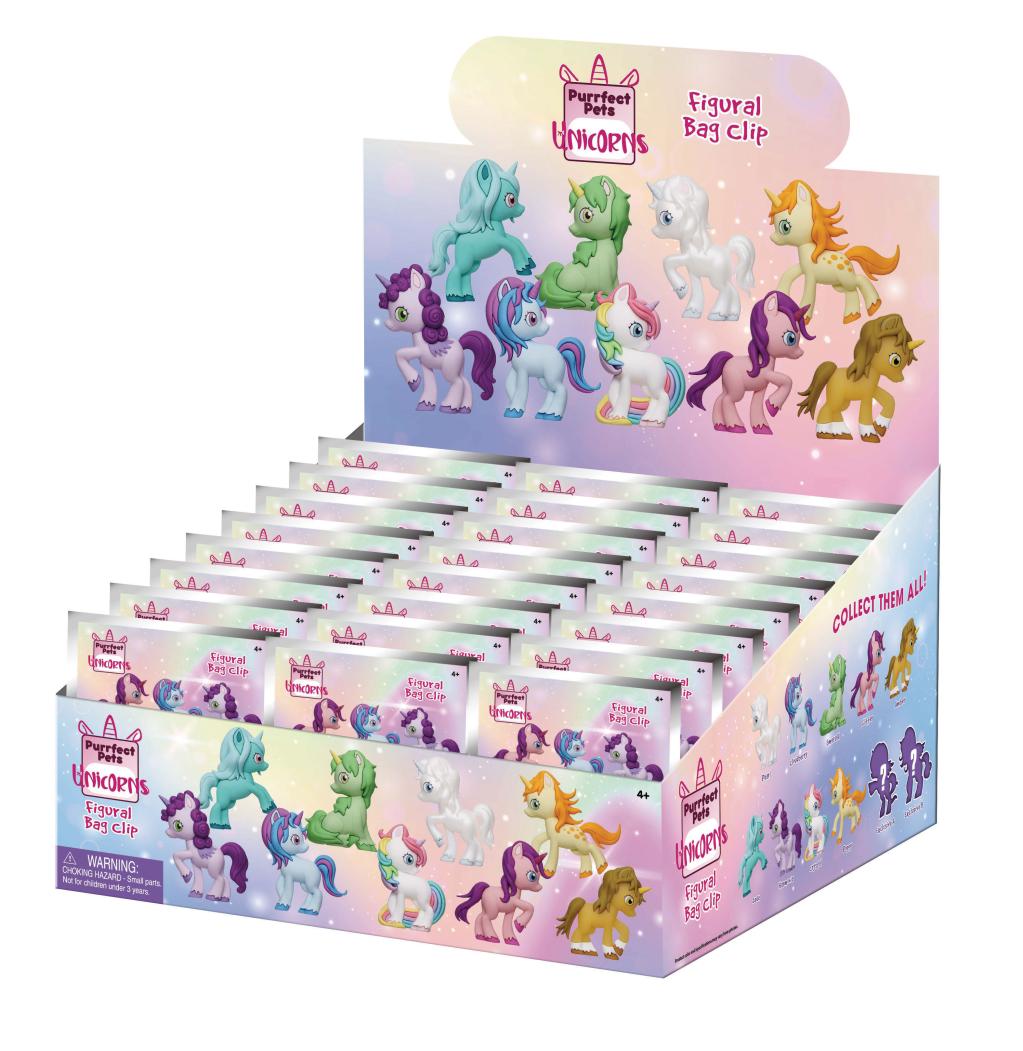 UNICORNS -  Series 1 - 3D Foam Bag Clip (Display 24 Pcs)