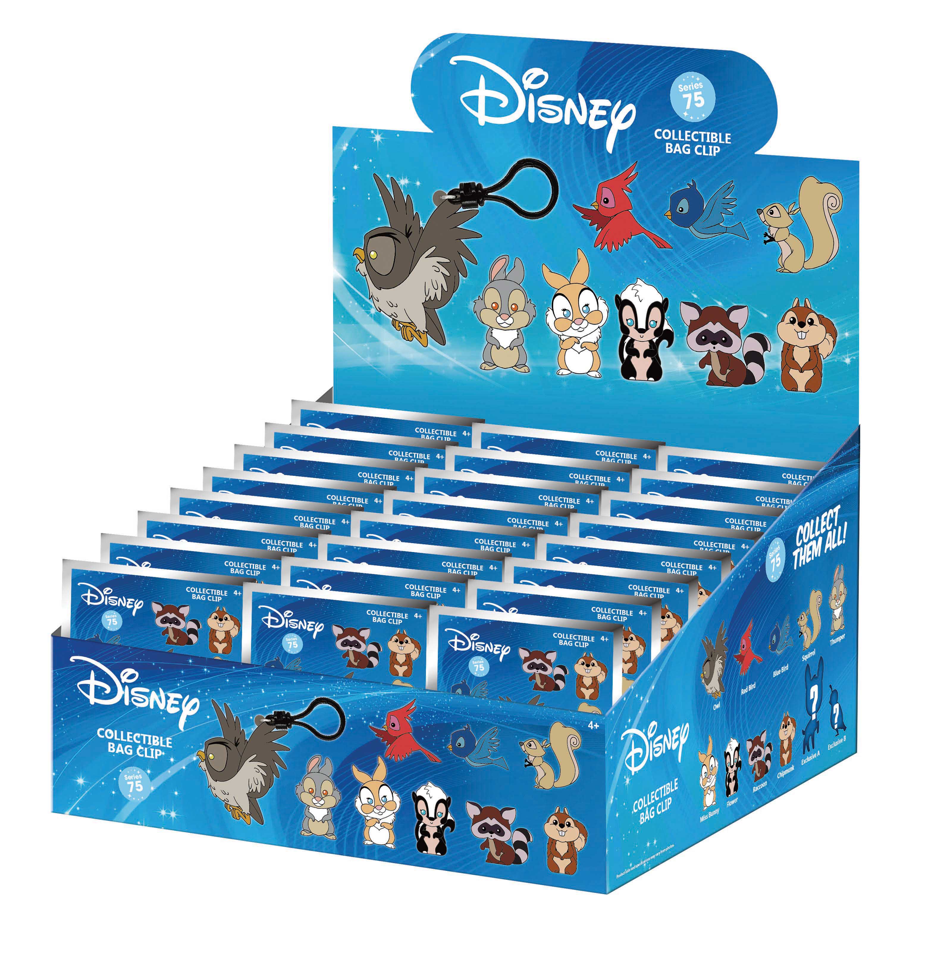 DISNEY - Woodland Characters - 3D Foam Bag Clip (Display 24 Pcs)