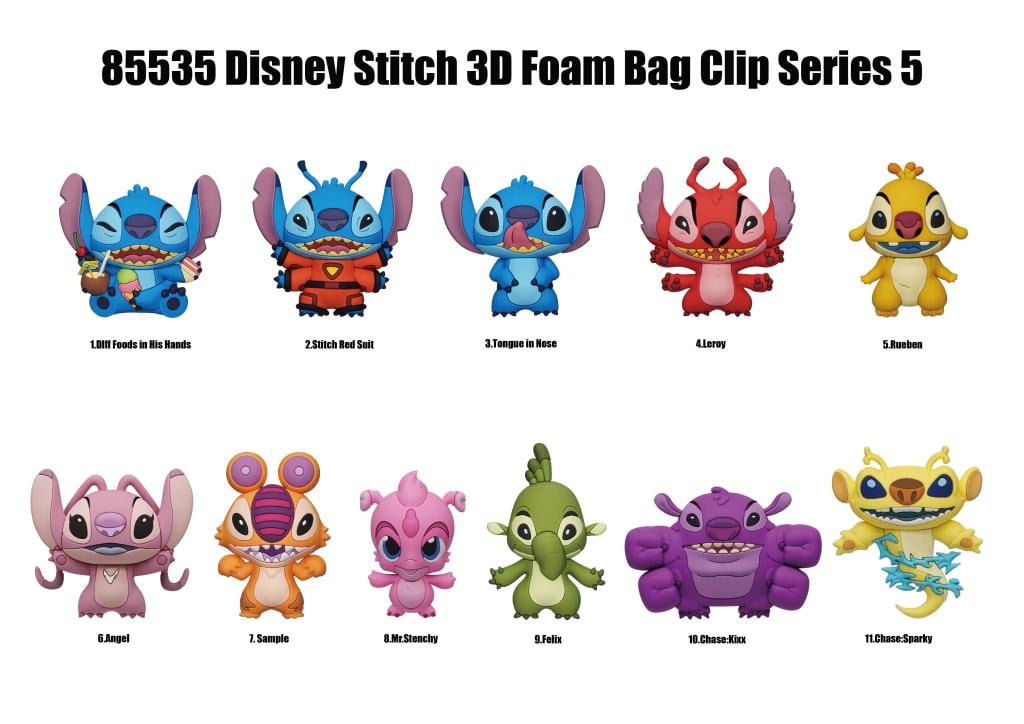 DISNEY - Stitch -  Serie 5 - 3D Foam Bag Clip (Display 24 Pcs)