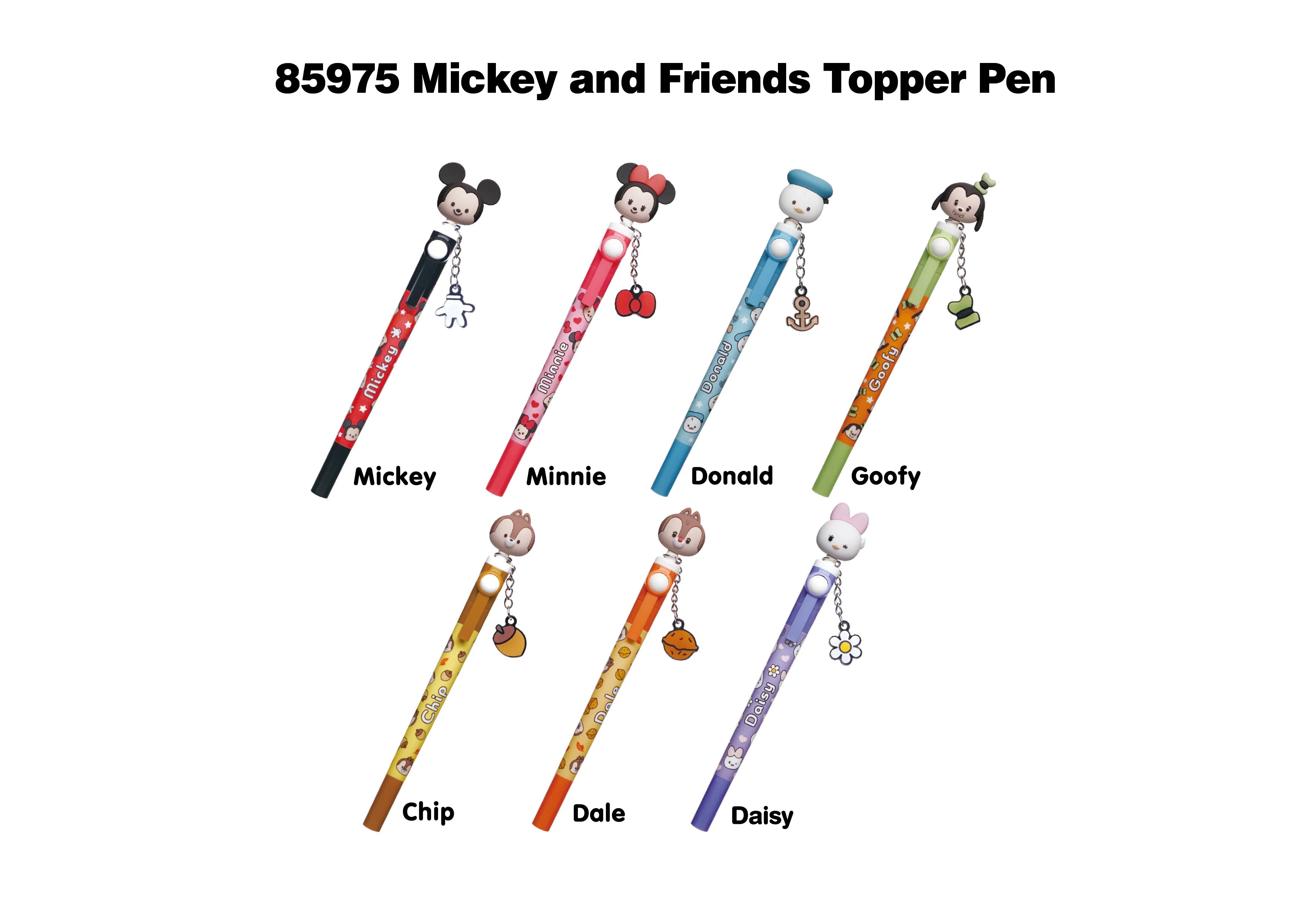 MICKEY AND FRIENDS -3D Head Topper Spinning Pen (Display of 16 pieces)