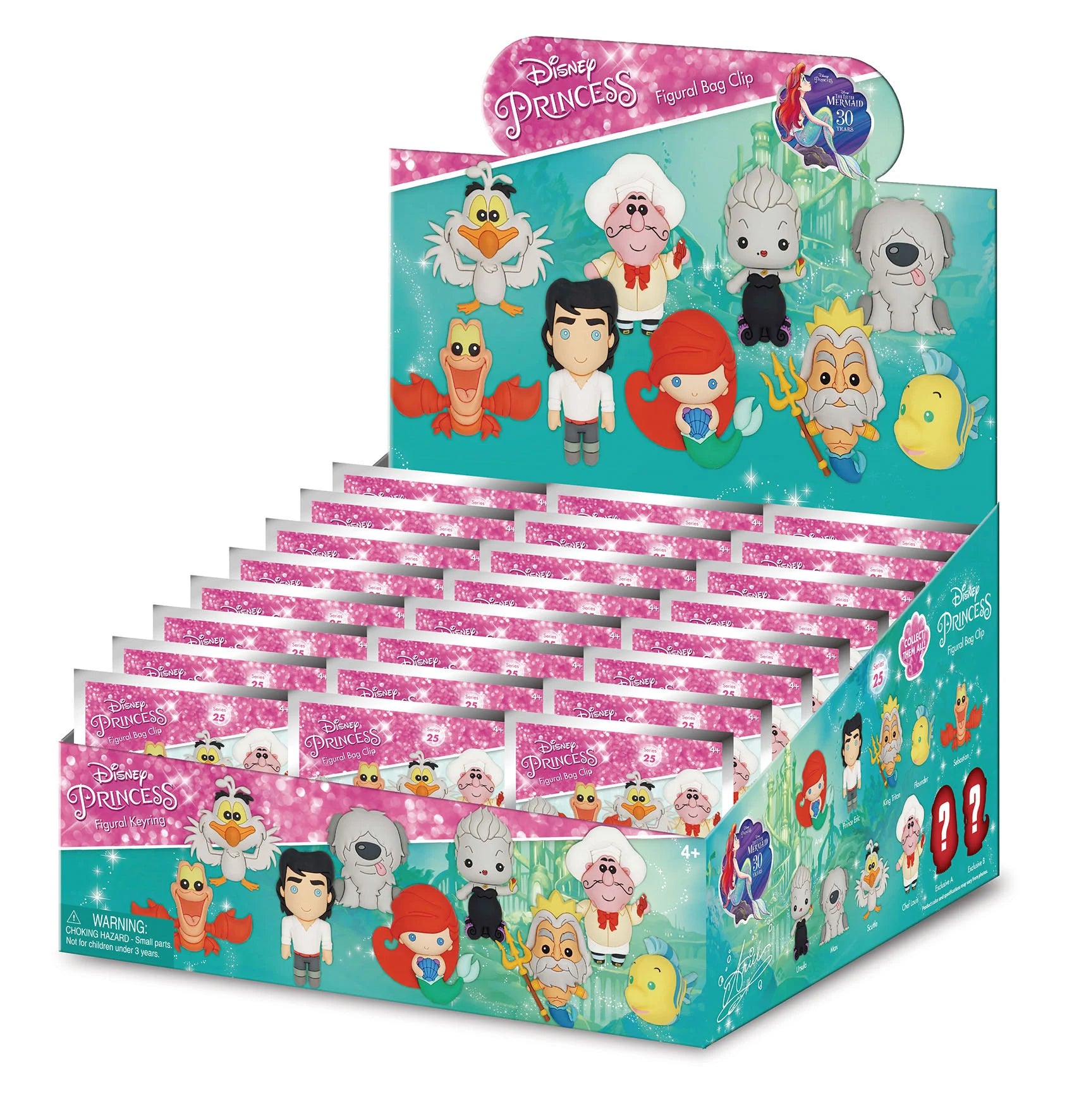 LITTLE MERMAID - Series 1 - 3D Foam Bag Clip (Display 24 Pcs)