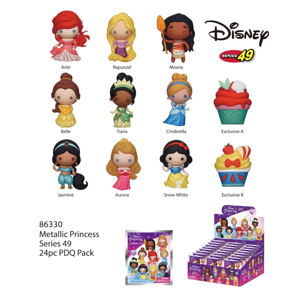 DISNEY - Princess - 3D Foam Bag Clip (Display 24 Pcs)