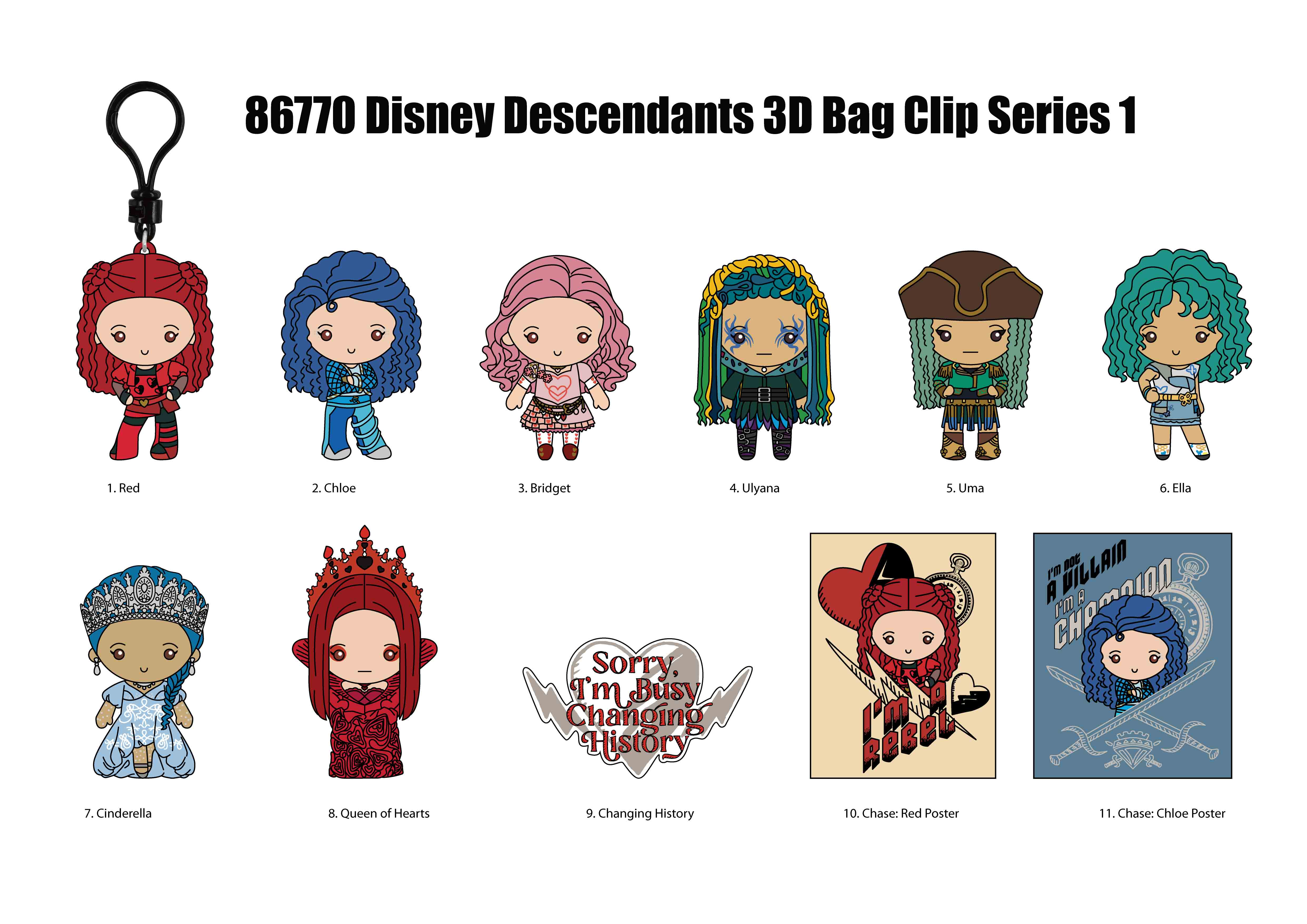 DESCENDANTS - Series 1 - 3D Foam Bag Clip (Display 24 Pcs)