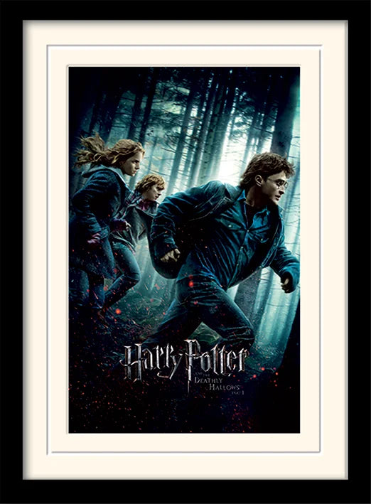 HARRY POTTER – Aufgezogener und gerahmter 30 x 40-Druck – Die Heiligtümer des Todes Teil 1