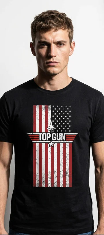 TOP GUN - Flag - T-Shirt Men (L)