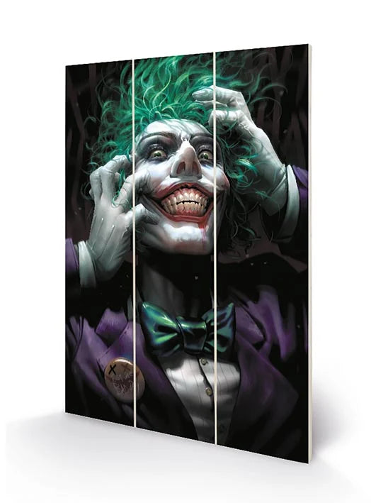 DC COMICS – Joker (Crazy Close Up) – Holzdruck 20 x 29,5