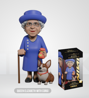 CELEBRITY - Queen Elizabeth II with her Corgi - Figure Minix 12cm