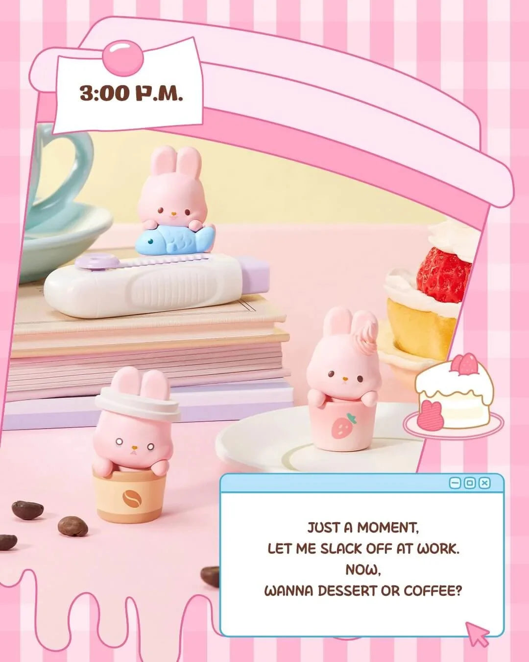 MOMO BUNNY - 24h Life Diary Series - Blind Box 4 Figure set