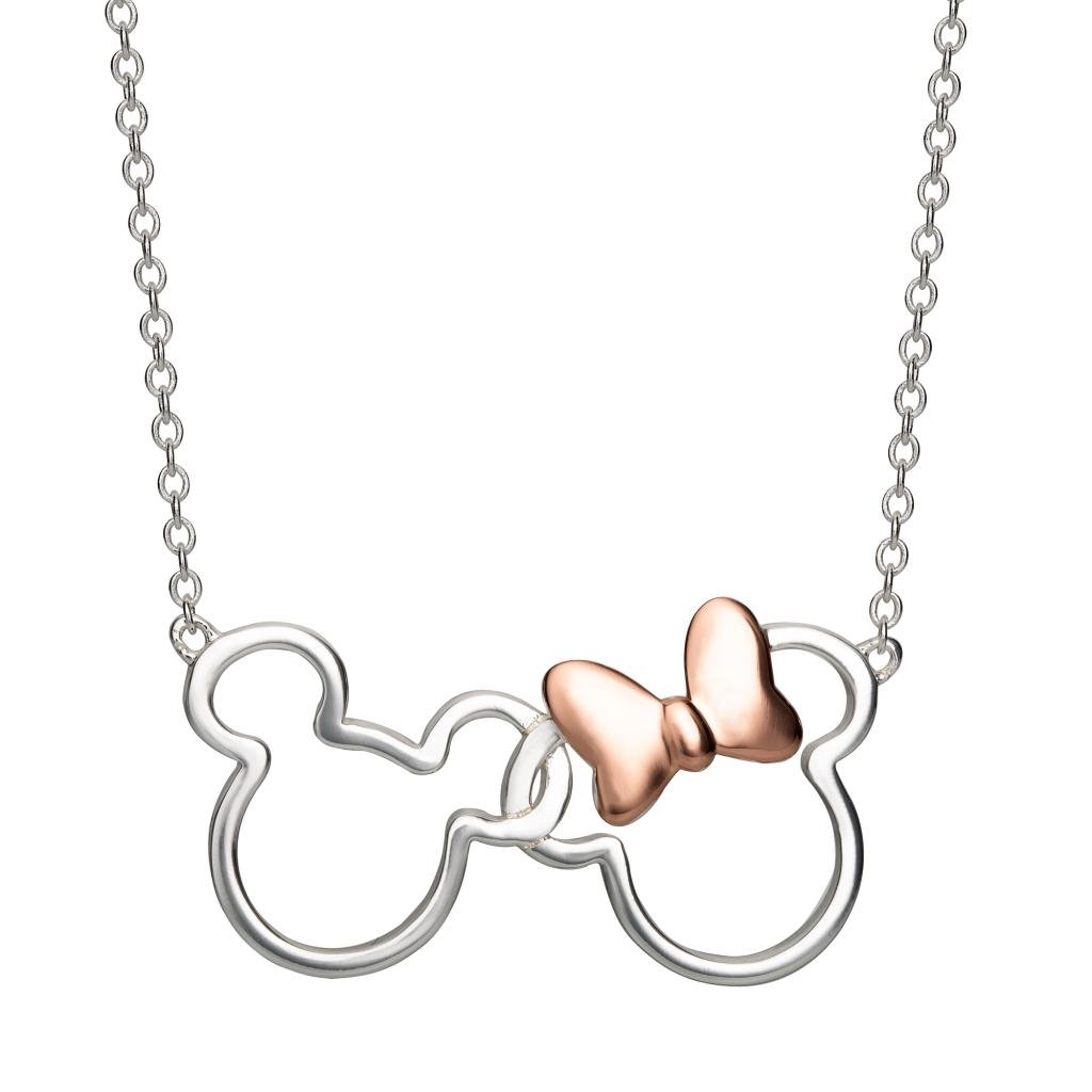 MICKEY & MINNIE - Necklace in Rose Gold & Silver Brass Plated