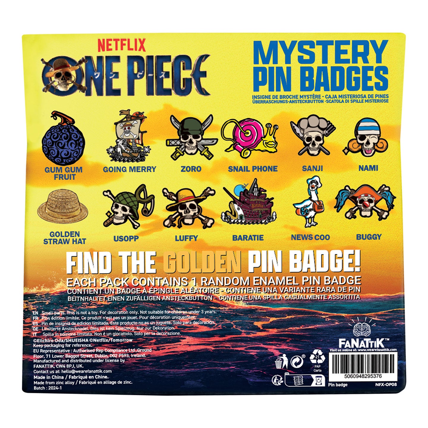 ONE PIECE NETFLIX - Mystery Box of 12 Pin Badge