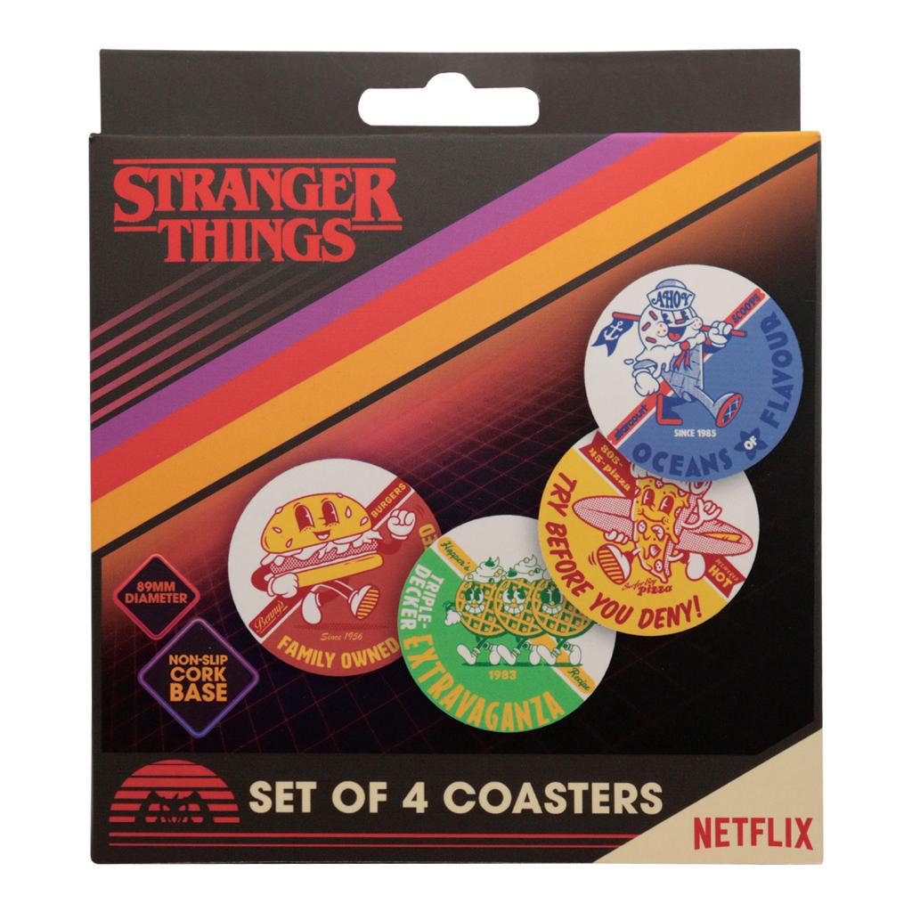 STRANGER THINGS - 4 Embossed Metal Coasters