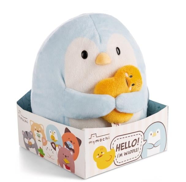 SUPER MOCHIE - Pingouin Waddle avec canard - Peluche 16cm