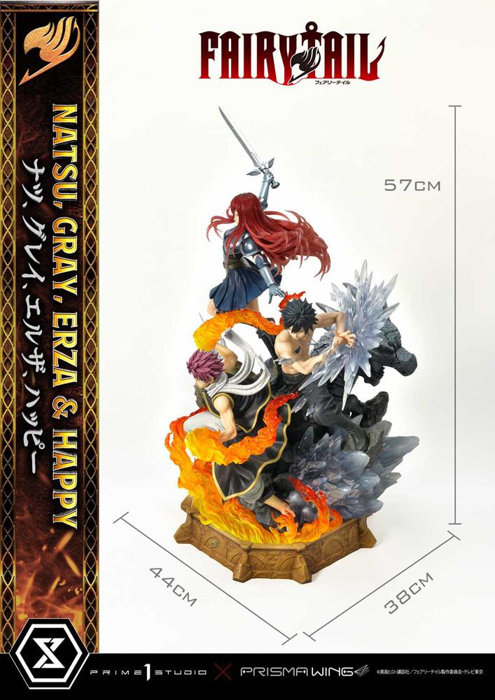 FAIRY TAIL -Natsu, Gray, Erza, Happy -Statue Del. Bonus Vers. 1/7 57cm