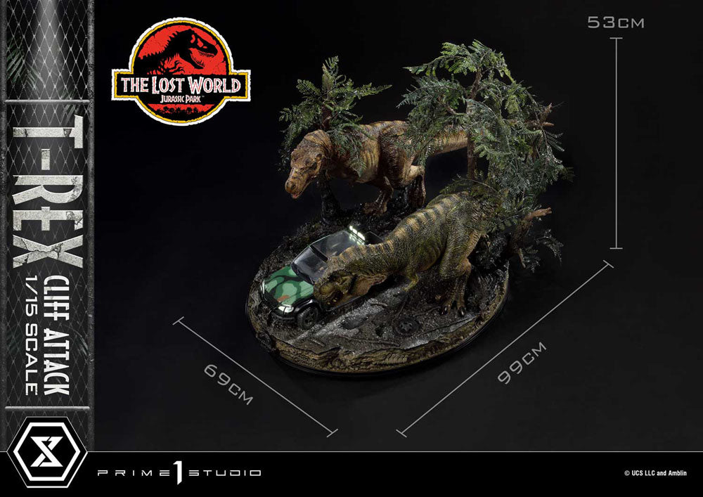 JURASSIC PARK THE LOST WORLD - T-Rex Cliff Attack -Statue 1/15 53cm