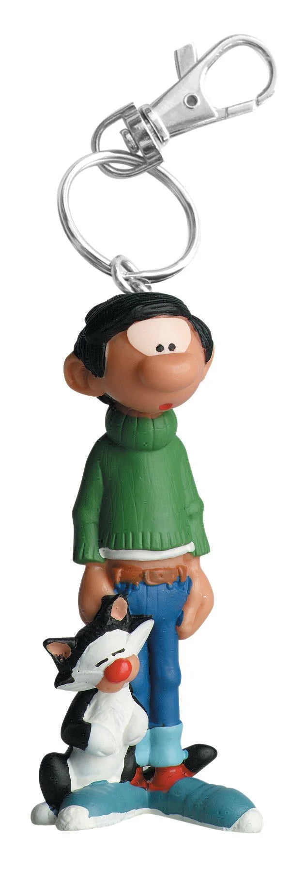 GASTON LAGAFFE - Gaston and his cat - Keychain 6cm