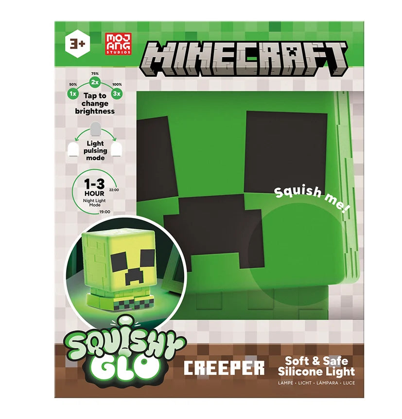MINECRAFT - Creeper - 'SquishyGlo' Silicone Light Rechargeable 15cm