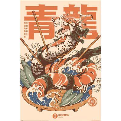 ILUSTRATA - Dragon Sushi - Poster 61 x 91cm