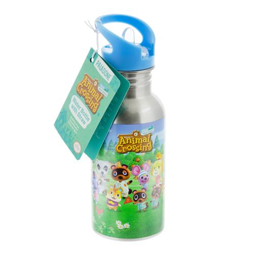 ANIMAL CROSSING - Metal Water Bottle with Straw 500ml
