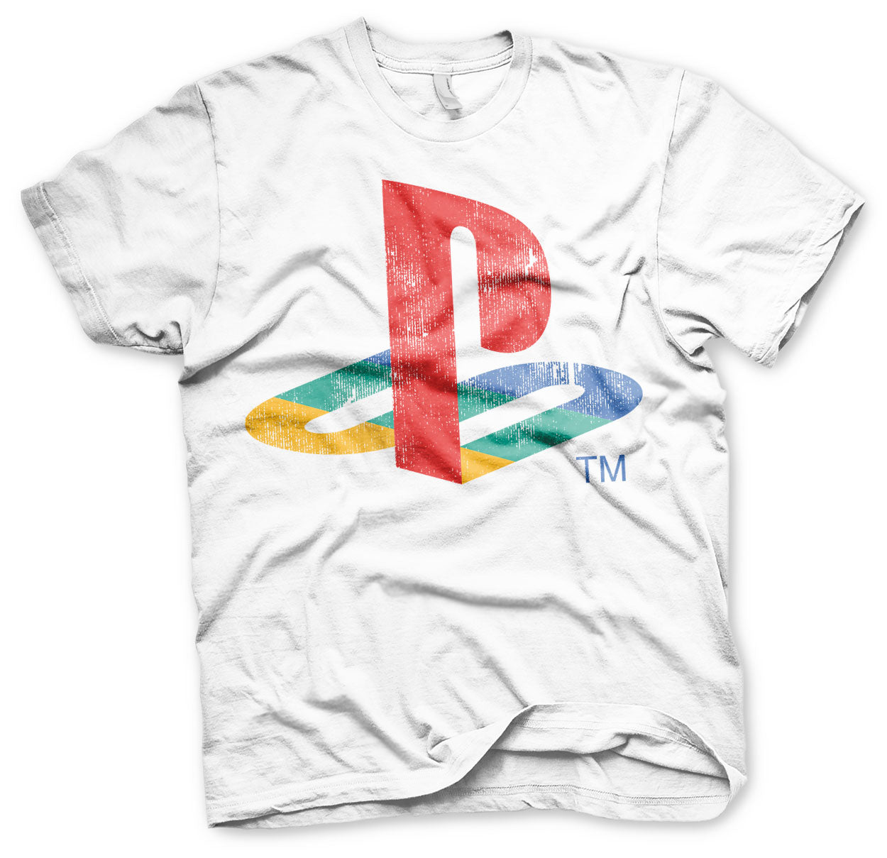 PLAYSTATION - T-Shirt Distressed Logo - WEISS (12J)