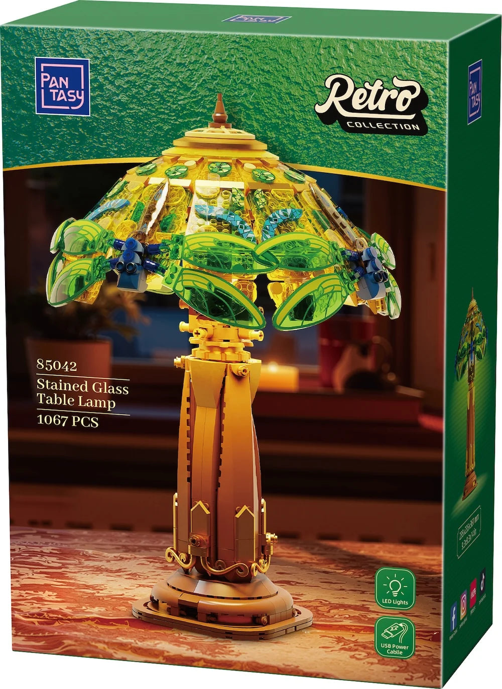 PANTASY - Stained Glass Table Lamp - Building block 1067 pcs
