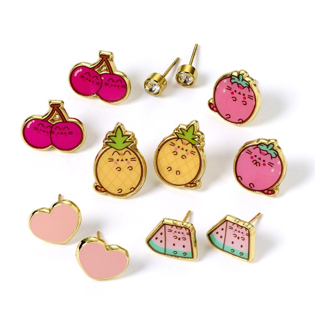 PUSHEEN - Fruits - Set of 6 Stud Earrings