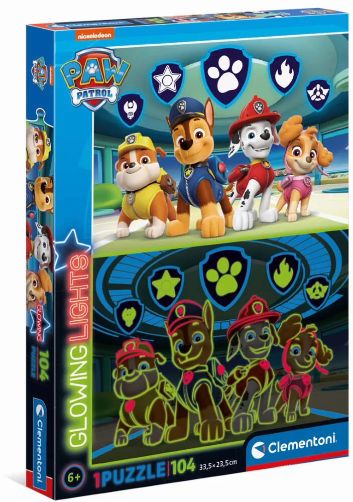 PAW PATROL - Puzzle Glow In The Dark 104P