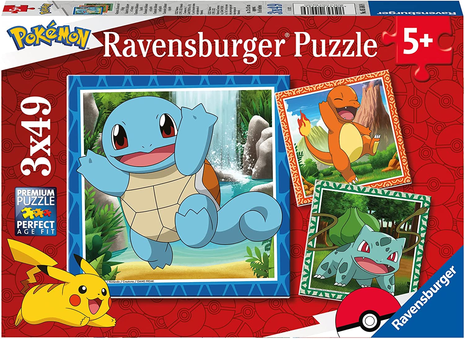 POKEMON - Charmander, Bulbasaur and Squirtle - 3 Puzzle 49P