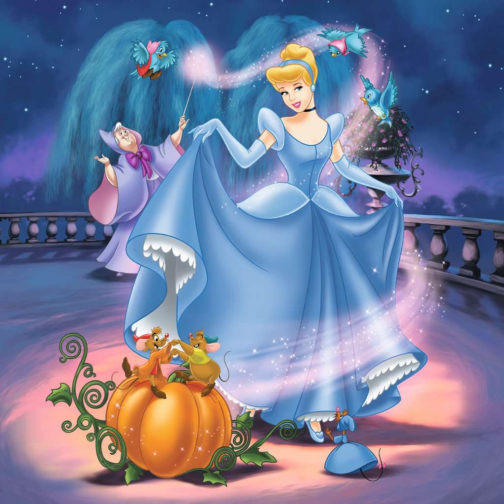DISNEY PRINCESS - Snow White, Cinderella, Ariel - 3 Puzzle 49P