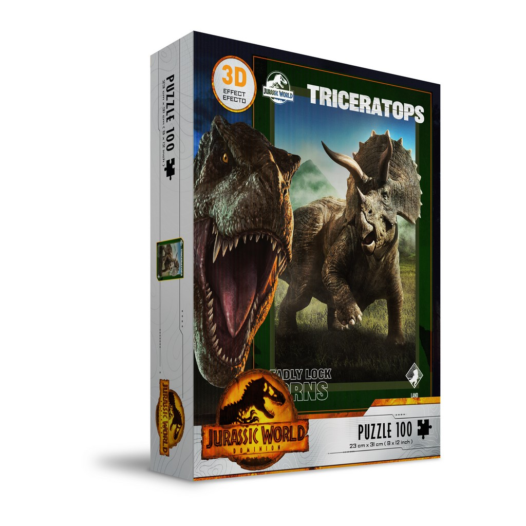 JURASSIC WORLD - Triceratops Poster - Puzzle 3D Effect 100P