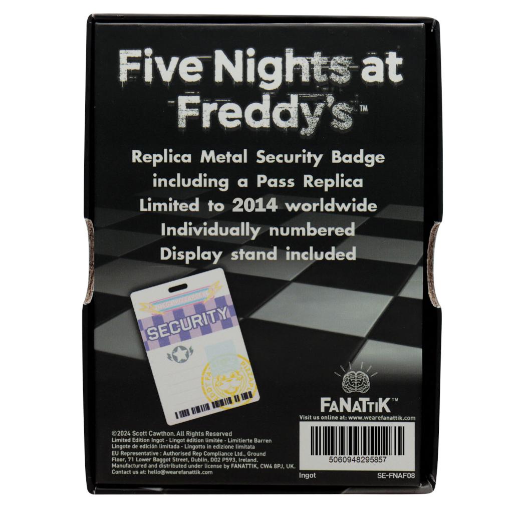 FIVE NIGHTS AT FREDDY'S - Replica Security Badge - Limited Edition