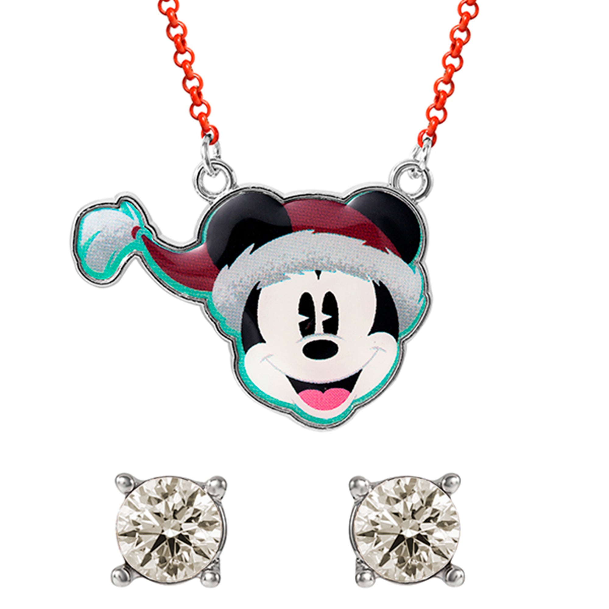 MICKEY – Weihnachtsset – Halskette + Paar Ohrstecker