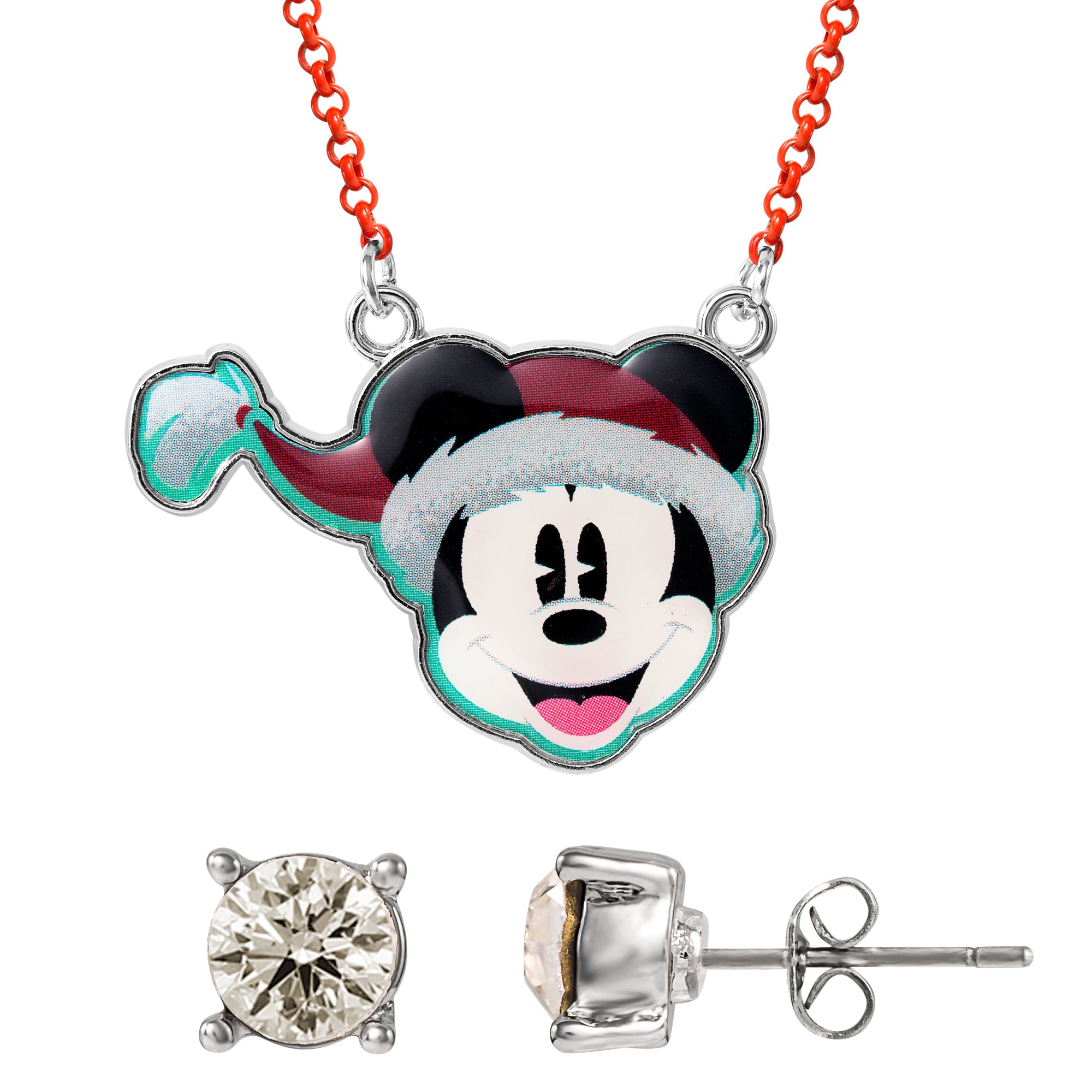 MICKEY – Weihnachtsset – Halskette + Paar Ohrstecker