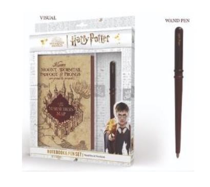 HARRY POTTER - Notebook A5 Premium - Marauder Map + Wand Pen Set