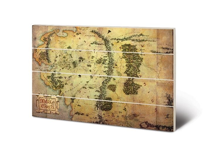 THE HOBBIT - Journey Map - Wood Print 40x59cm