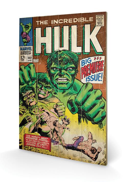 MARVEL - Printing on wood 40X59 - Hulk Big Issue