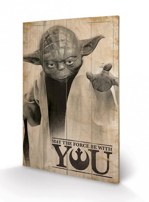 STAR WARS - May the Force Be with You - Wooden Print 40X59