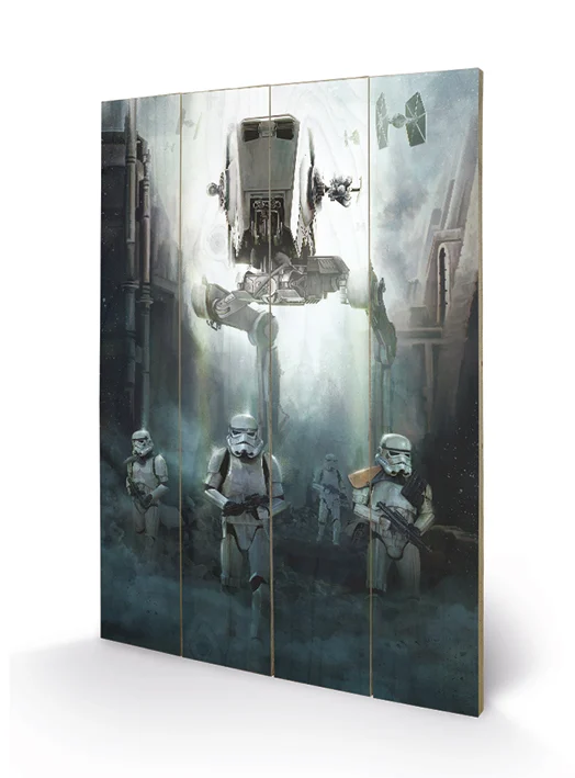 STAR WARS ROGUE ONE - Wood Print 40X59 - Stormtrooper Patrol