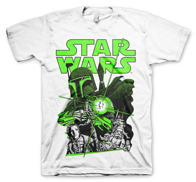 STAR WARS - T-Shirt Vintage Boba Feet - Weiß (L)