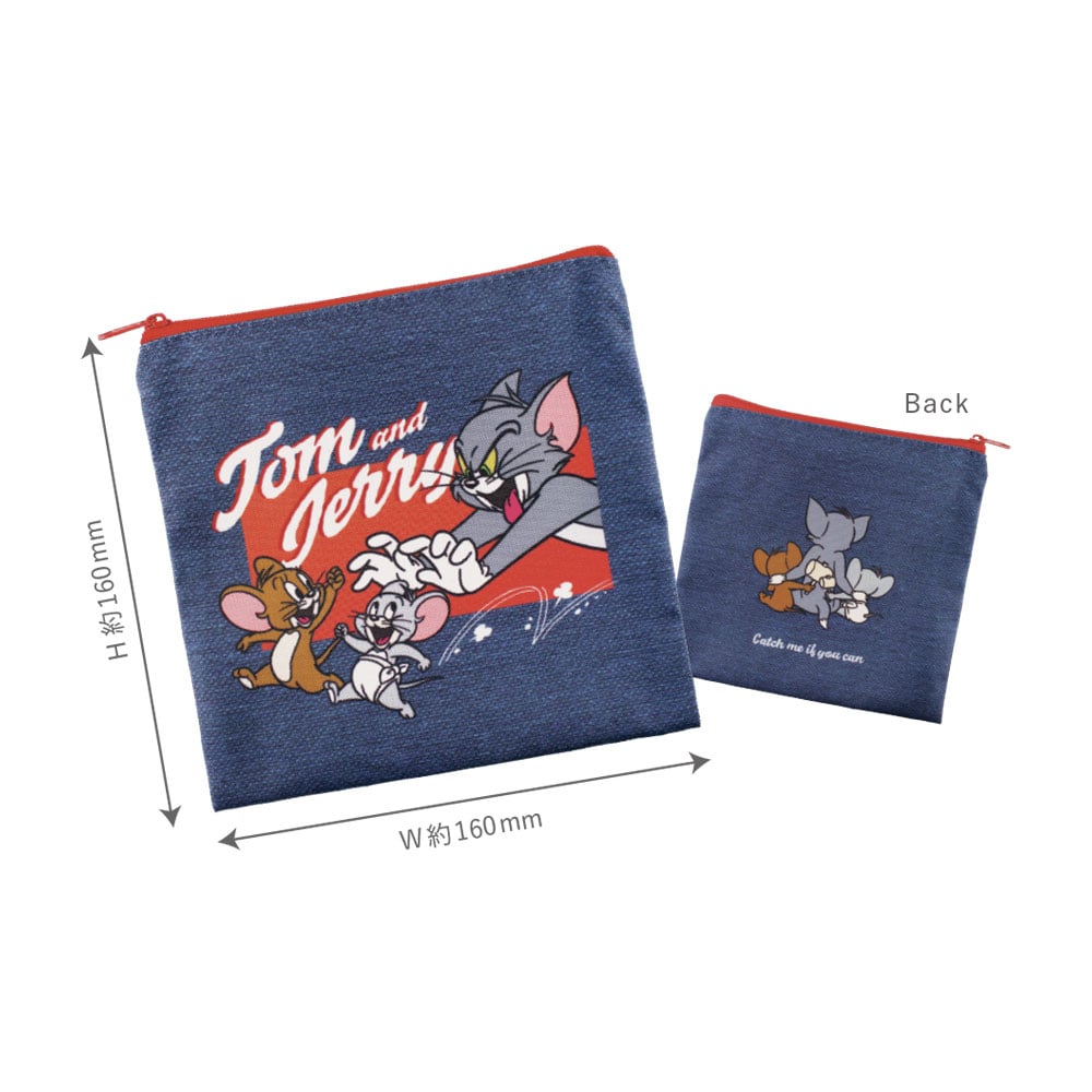 TOM & JERRY - Trading Denim Style Flat Pouch 16x16 cm - BLIND BOX