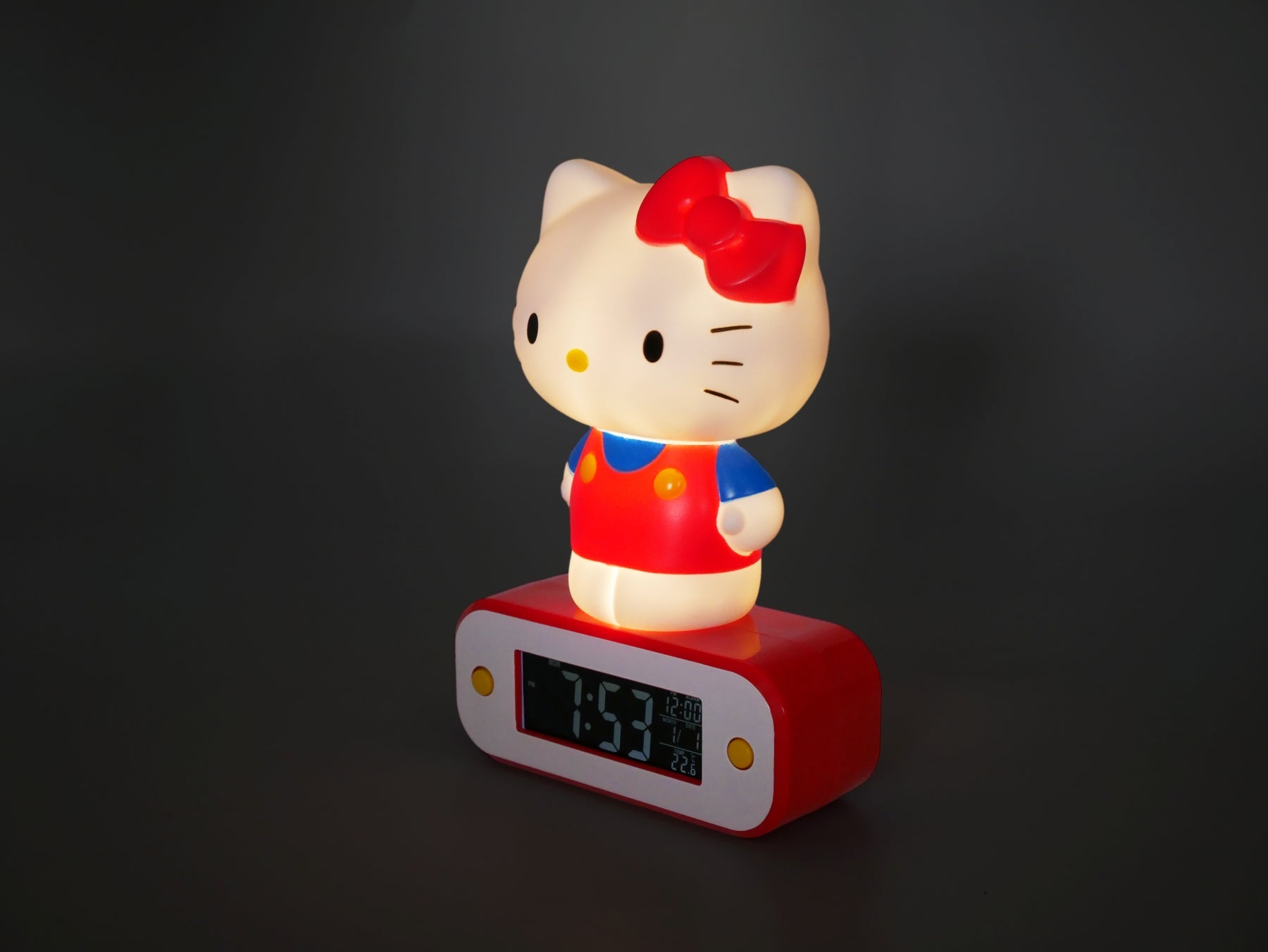 HELLO KITTY - Alarm Clock with LED Lamp - 7inch