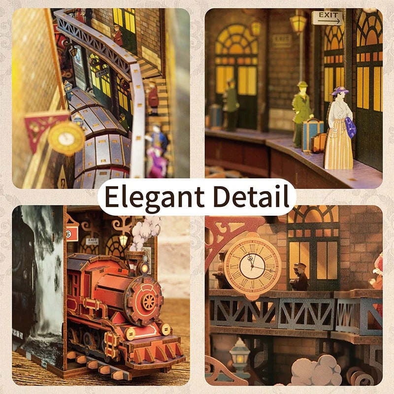BOOK NOOK KIT - DIY- The steam age - 164pcs + LED Light
