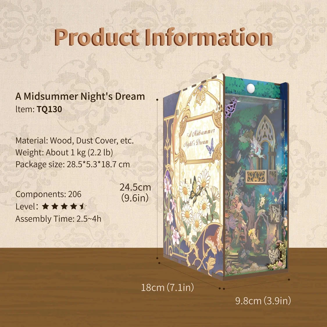 BOOK NOOK KIT - DIY- A Midsummer Night's dream - 206pcs + LED Light